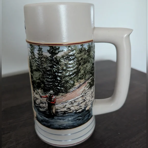 Coors Beer Stein Rocky Mountain Legend Fisherman - Picture 3 of 9